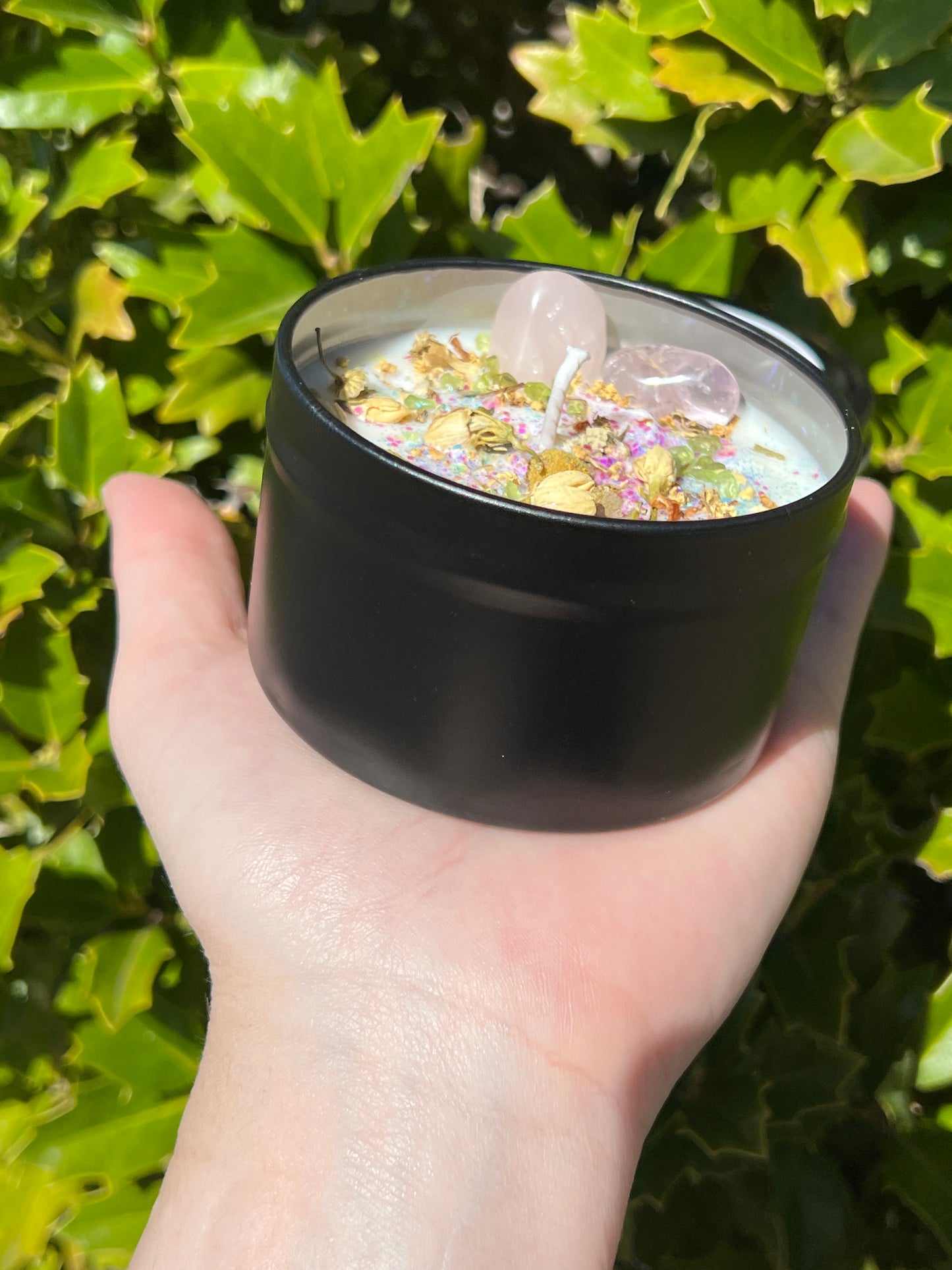 Ostara Blessings Easter Spring Equinox Herbal Intention Crystal Candle | Home Decor Ritual Altar Tool Crystal Stone Scented Soy Candle Devotional Gift