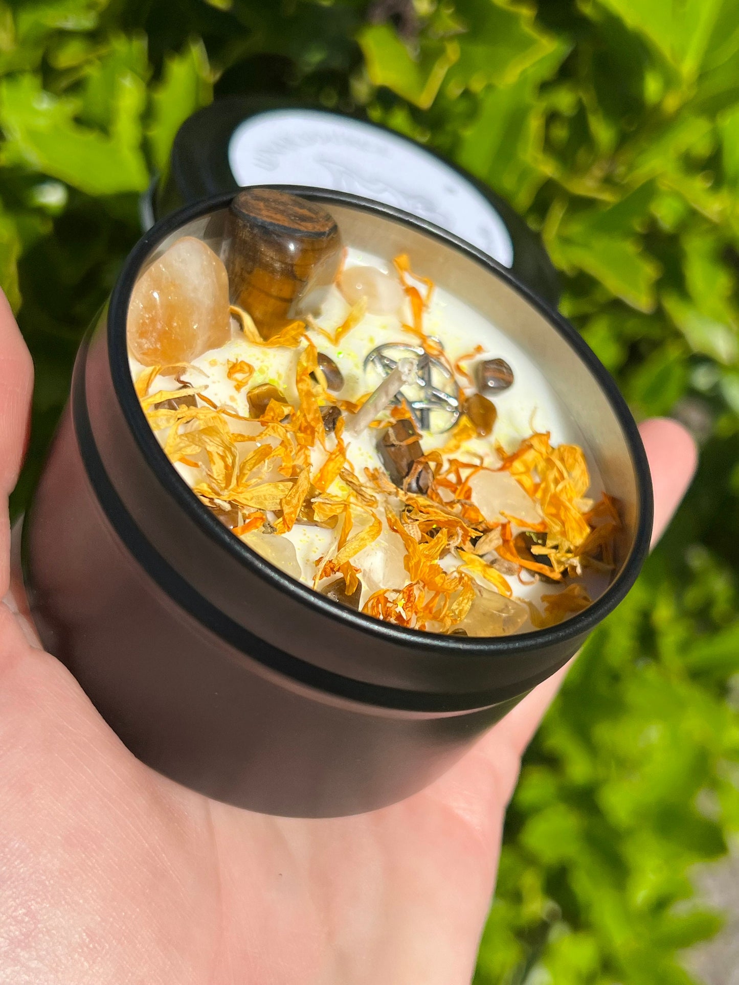 Litha Summer Solstice Candle | Midsummer Sun Spell Solar Celebration Intention Pagan Sabbat Ritual Altar Tool Crystal Stone Scented Soy Gift