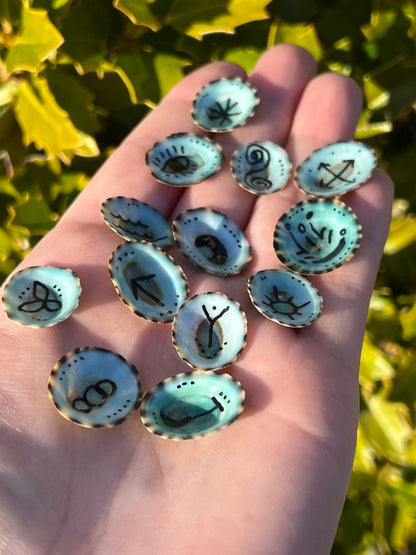 LIMITED EDITION Sea Magick 13 Witches Runes Set | Ocean Mermaid Magic Wicca Pagan Witchcraft | Divination Atlar Tool Beach Decor Gift Supply