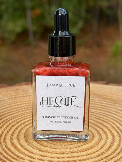 Hecate Luxury Shimmering Body Perfume Oil | Dark Triple Moon Goddess Queen of Witchcraft Altar Ritual Spell Deity Intention Pagan Gift