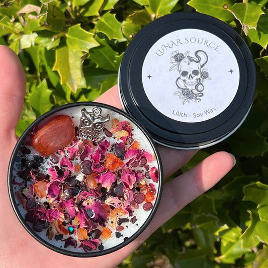 Lilith Candle | Witchcraft Pagan Witch Herbal Intention Dark Moon Goddess Lilit Temptress Spell Ritual Altar Devotee Offering Scented Gift