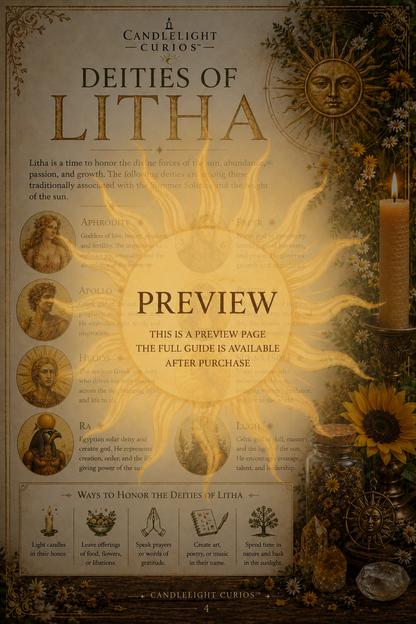 Litha Summer Solstice Midsummer Grimoire Book of Shadows Pages Digital Guide | 20-Page Printable Sabbat Workbook | Wheel of the Year PDF