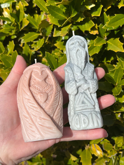 SPECIAL EDITION Freya Candle | Freyja Seidr Magic Fehu Runic Offering Ritual Figure Norse Viking Goddess Witchcraft Altar Spell Deity Statue