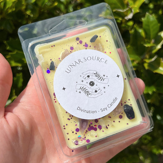 Divination Lemon Lavender Wax Melts Tarot Scrying Intuition Third Eye Herbal Intention Ritual Altar Tool Crystal Spell Witchy Gift Pagan