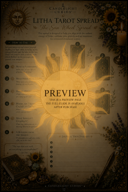 Litha Summer Solstice Midsummer Grimoire Book of Shadows Pages Digital Guide | 20-Page Printable Sabbat Workbook | Wheel of the Year PDF