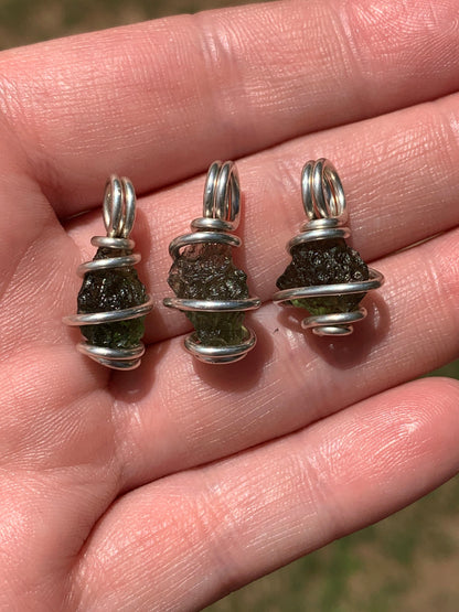 Moldavite Pendant | Genuine Natural Raw Meteorite Tektite | Synergy 12 | Moldavite Jewelry | Moldavite Necklace The Stone of Transformation