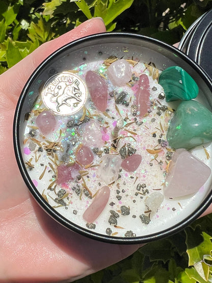 Taurus Candle | May Zodiac Sign Ritual Altar Intention Happy Birthday Gift Bull Season Crystal Charm Pendant Herbal Birth Natal Astrology