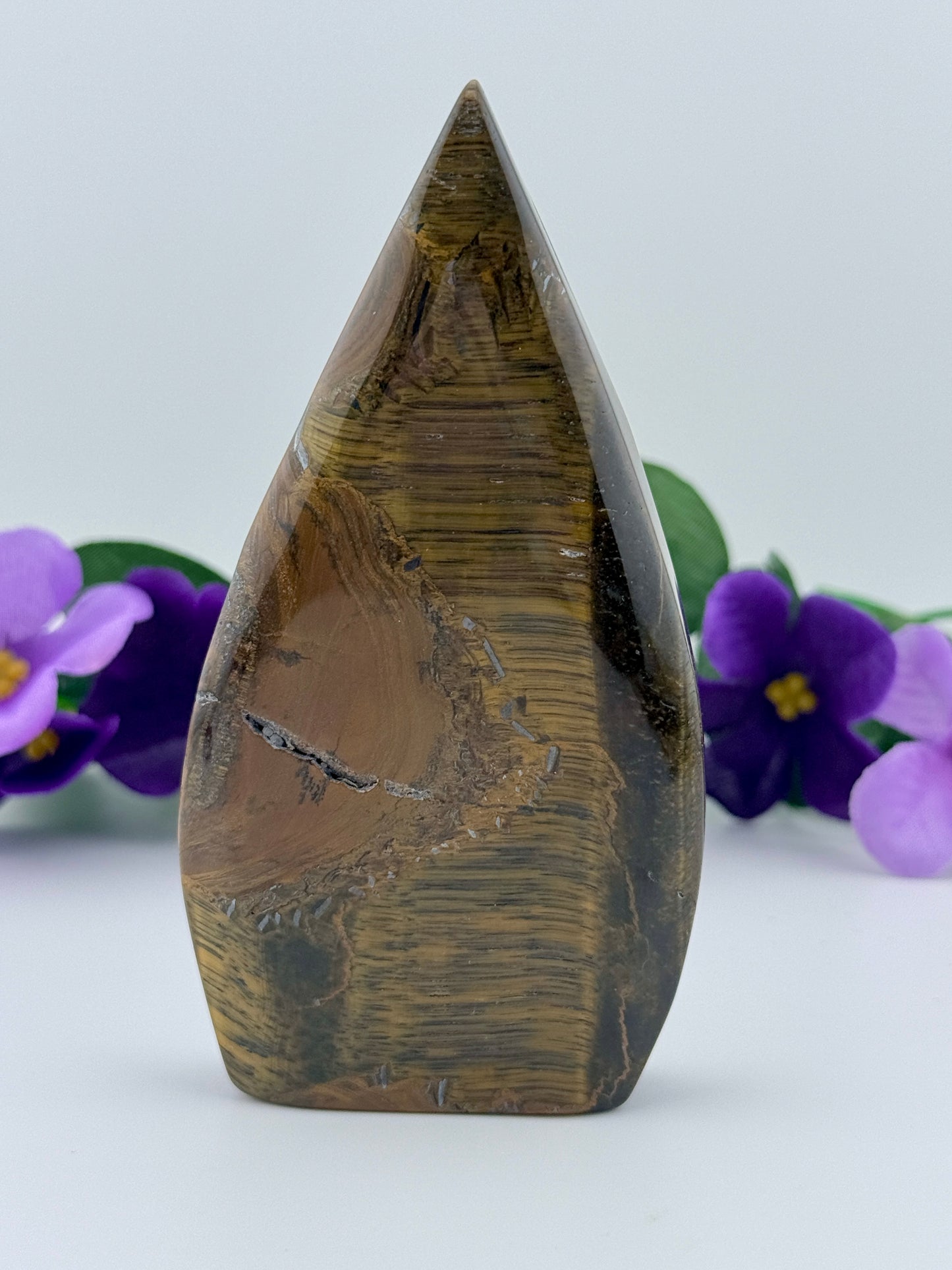 Tiger’s Eye Crystal Flame Teardrop Stone - NEW