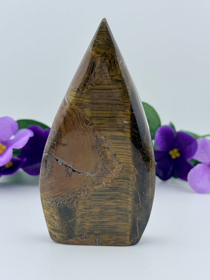 Tiger’s Eye Crystal Flame Teardrop Stone - NEW