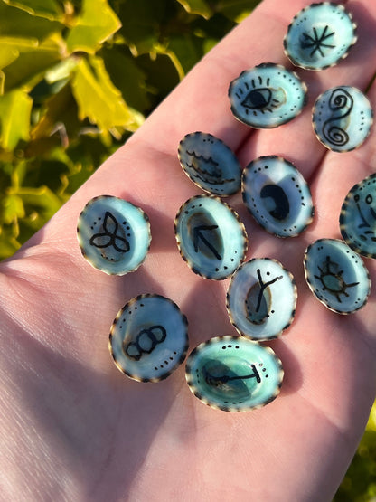 LIMITED EDITION Sea Magick 13 Witches Runes Set | Ocean Mermaid Magic Wicca Pagan Witchcraft | Divination Atlar Tool Beach Decor Gift Supply