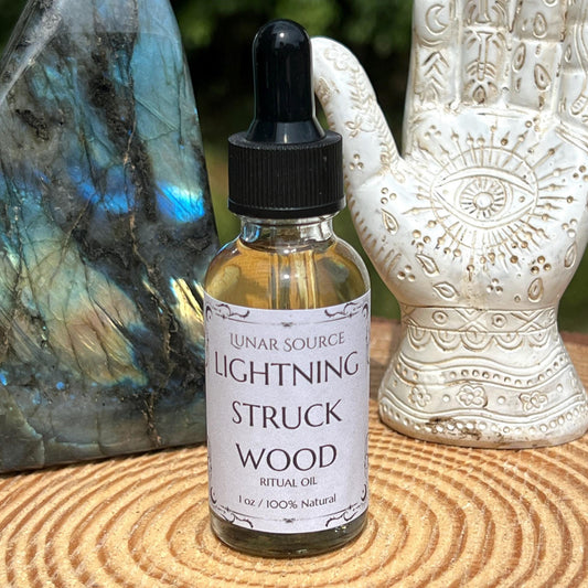 Lightning Struck Wood Oil | Increase Power of Workings Manifestation Protection Transformation Domination Commanding Passion Ritual Spells