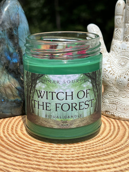 Witch of the Forest Candle | Enchanted Green Hedge Nature Cottage Garden Faerie Mountain Witchcraft | Folk Magic Ritual Spell Altar Offering