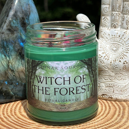 Witch of the Forest Candle | Enchanted Green Hedge Nature Cottage Garden Faerie Mountain Witchcraft | Folk Magic Ritual Spell Altar Offering