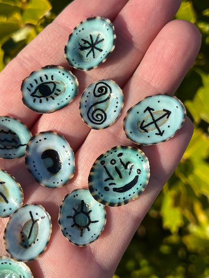 LIMITED EDITION Sea Magick 13 Witches Runes Set | Ocean Mermaid Magic Wicca Pagan Witchcraft | Divination Atlar Tool Beach Decor Gift Supply