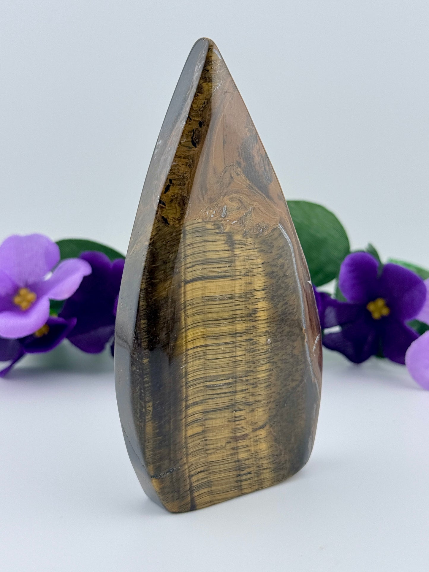 Tiger’s Eye Crystal Flame Teardrop Stone - NEW