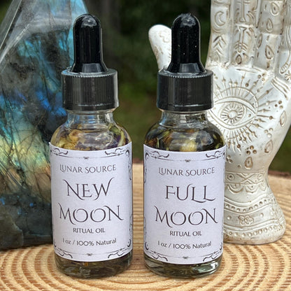 Moon Magick Ritual Oils | New Dark Moon Beginnings Manifestation | Full Moon Release | Witchcraft Spell Oil Candle Lunar Luna Body Perfume
