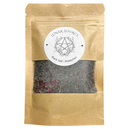 Witches Black Salt Herbal Blend | Spellcasting Ritual Spiritual Fiery Wall of Protection Reversal Altar Spell Tool Pagan Witchcraft New Age