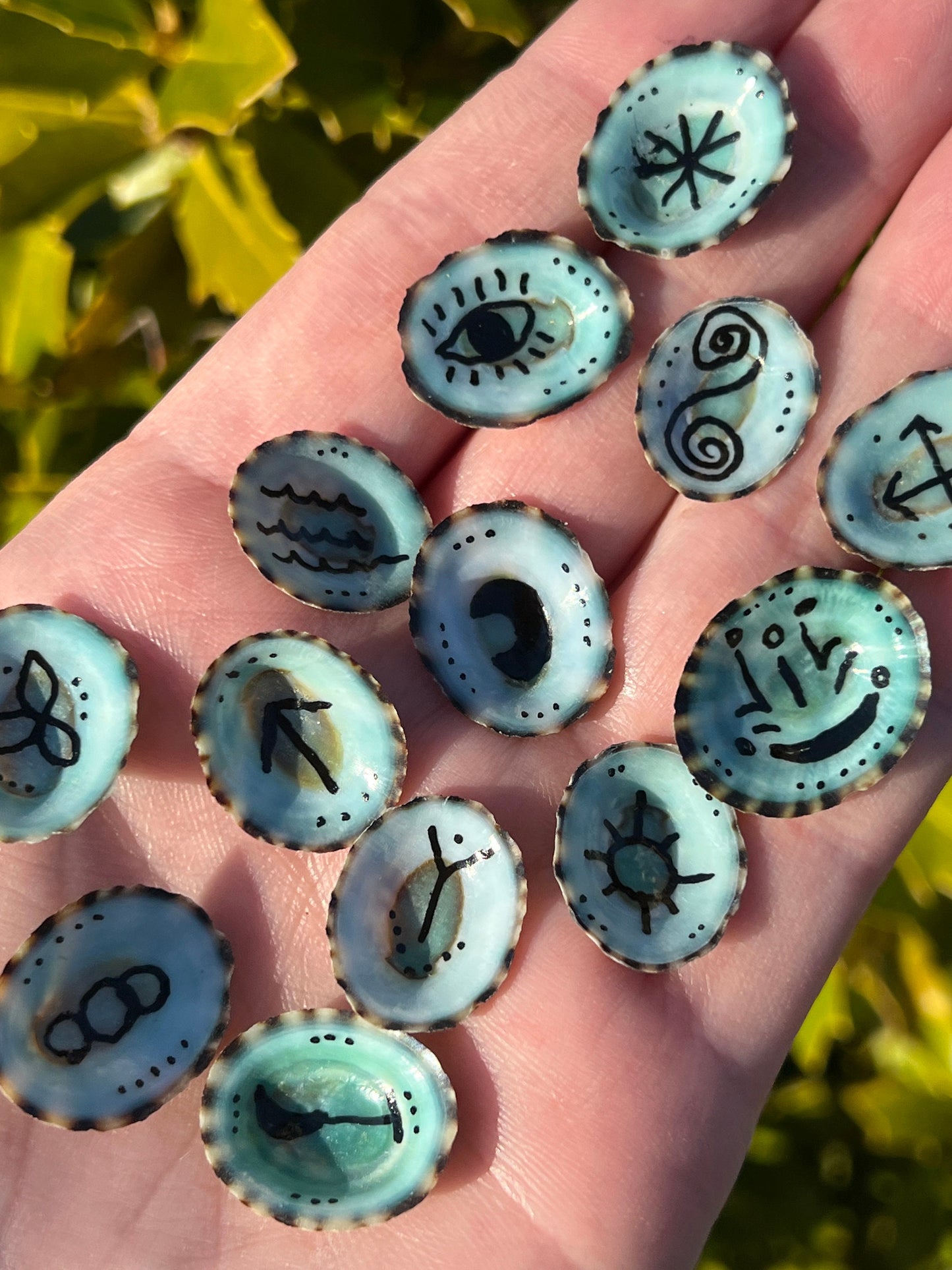 LIMITED EDITION Sea Magick 13 Witches Runes Set | Ocean Mermaid Magic Wicca Pagan Witchcraft | Divination Atlar Tool Beach Decor Gift Supply