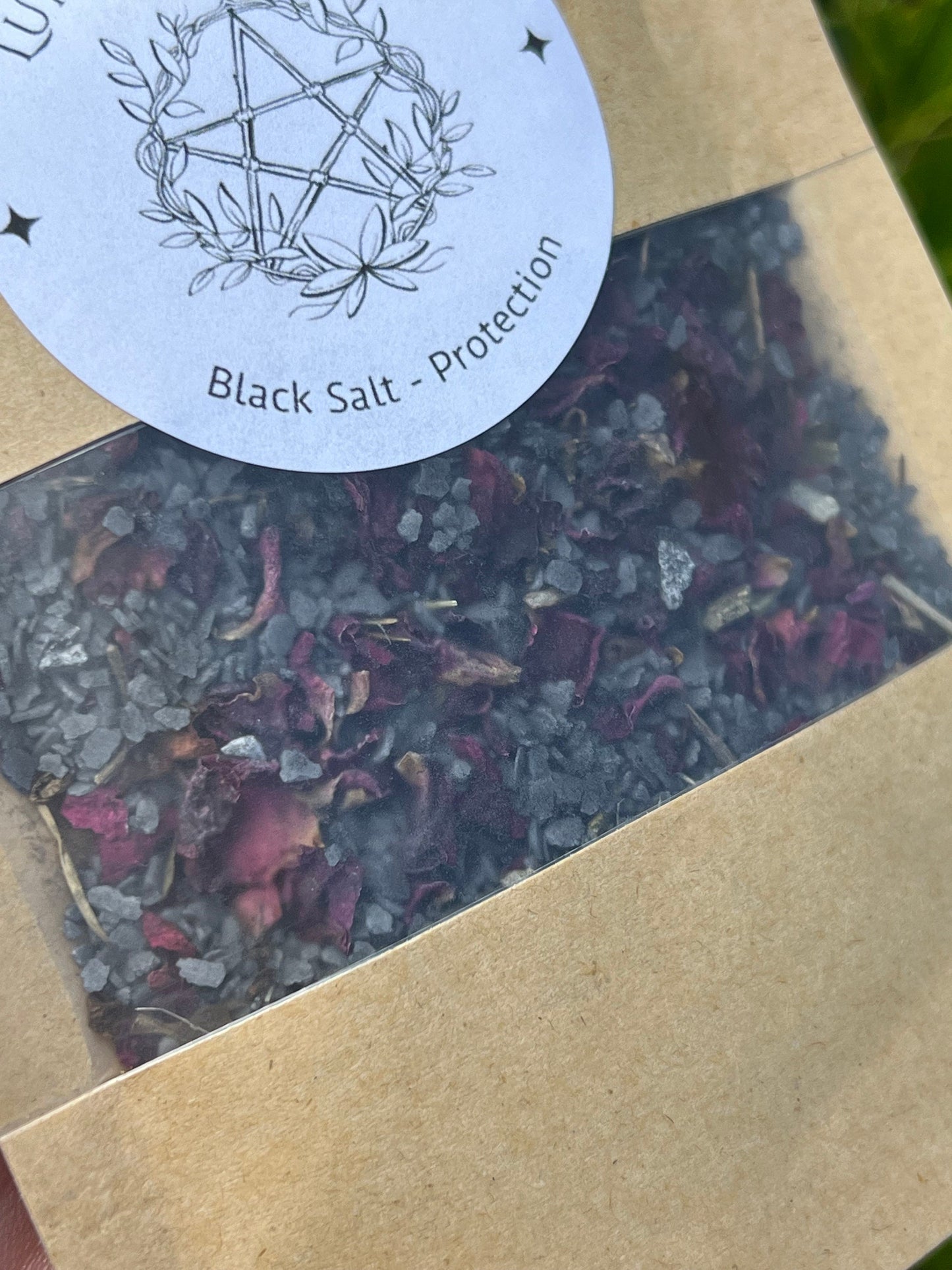 Witches Black Salt Herbal Blend | Spellcasting Ritual Spiritual Fiery Wall of Protection Reversal Altar Spell Tool Pagan Witchcraft New Age