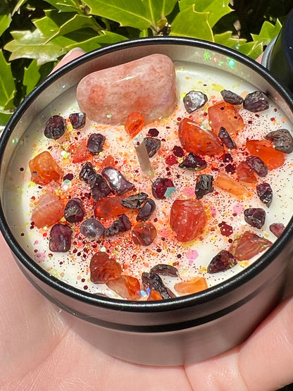 Beltane May Day Fire Festival Candle | Herbal Intention Pagan Sabbat Ritual Altar Tool Crystal Stone Scented Soy Gift Celtic Irish Beltaine